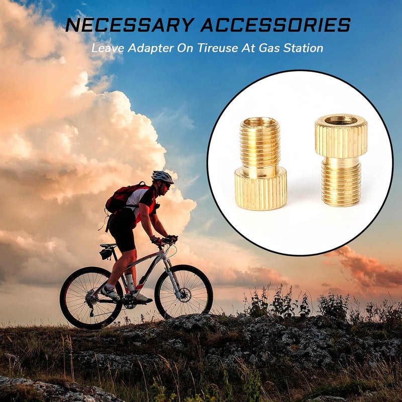 KIEVODE 5 PCS Bike Presta Valve Adapter - Convert Presta Valve to Schrader, Works with Air Compressors, Pumps, and More, Brass Tool for Mountain and Road Bicycles - Image 3